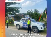 Antisipasi Pelanggaran Dan Kecelakaan Lalu Lintas, Kasat Lantas Polres Rohul Pimpin Patroli Blue Light